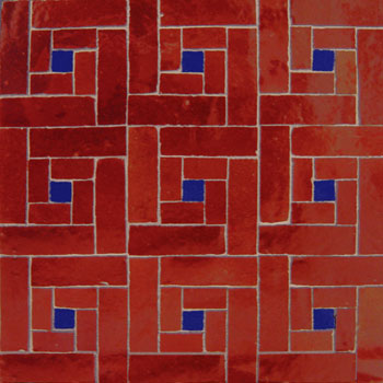 Mosaic House Moroccan tile Midi Pin 7-15 Red Cobalt Blue  zellige, mosaic, zellij, field, pattern, glaze, simple, classic 